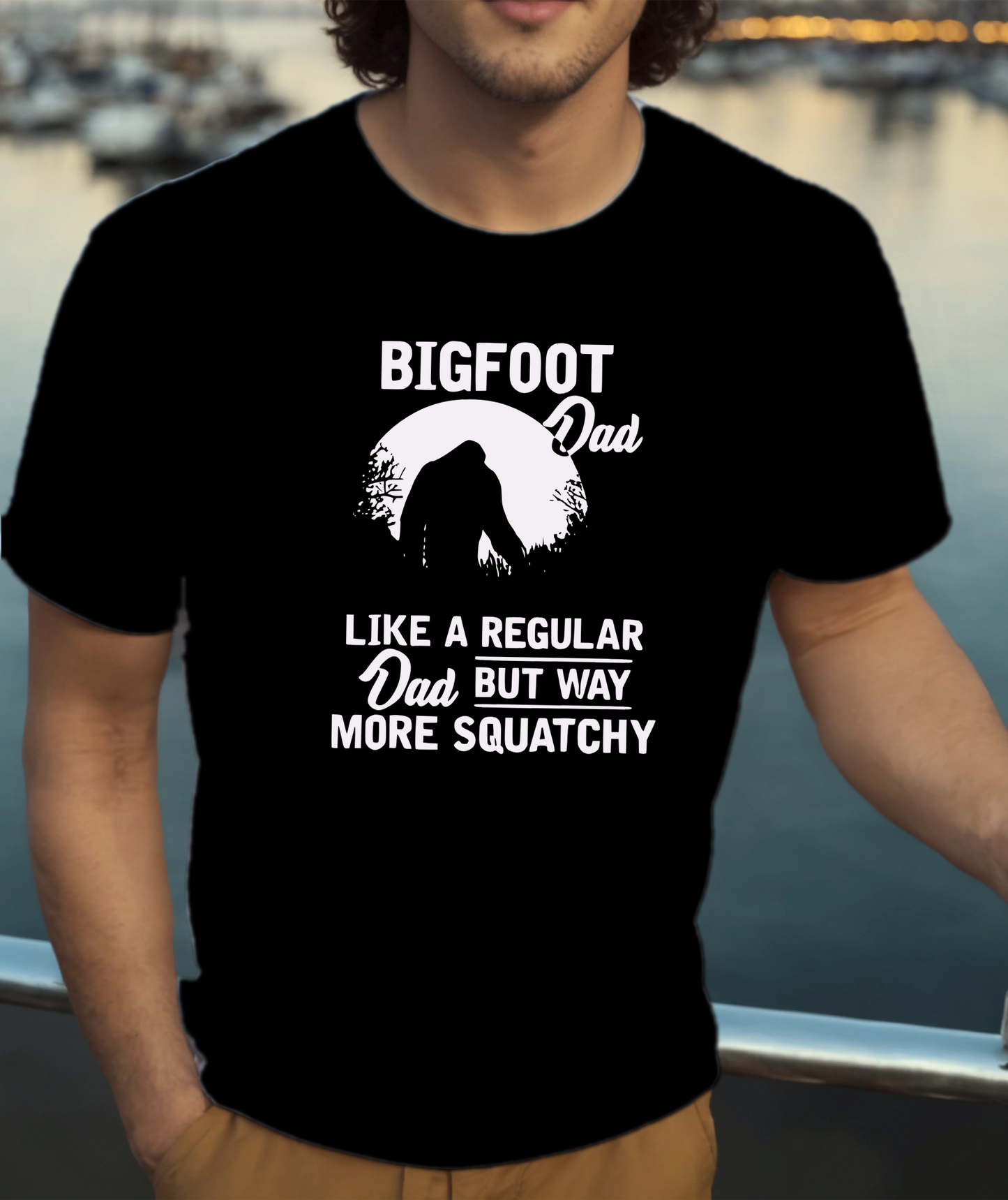 Bigfoot DAD T-Shirt, Funny Tee Shirt , Great gift Idea, 0130 Cotton