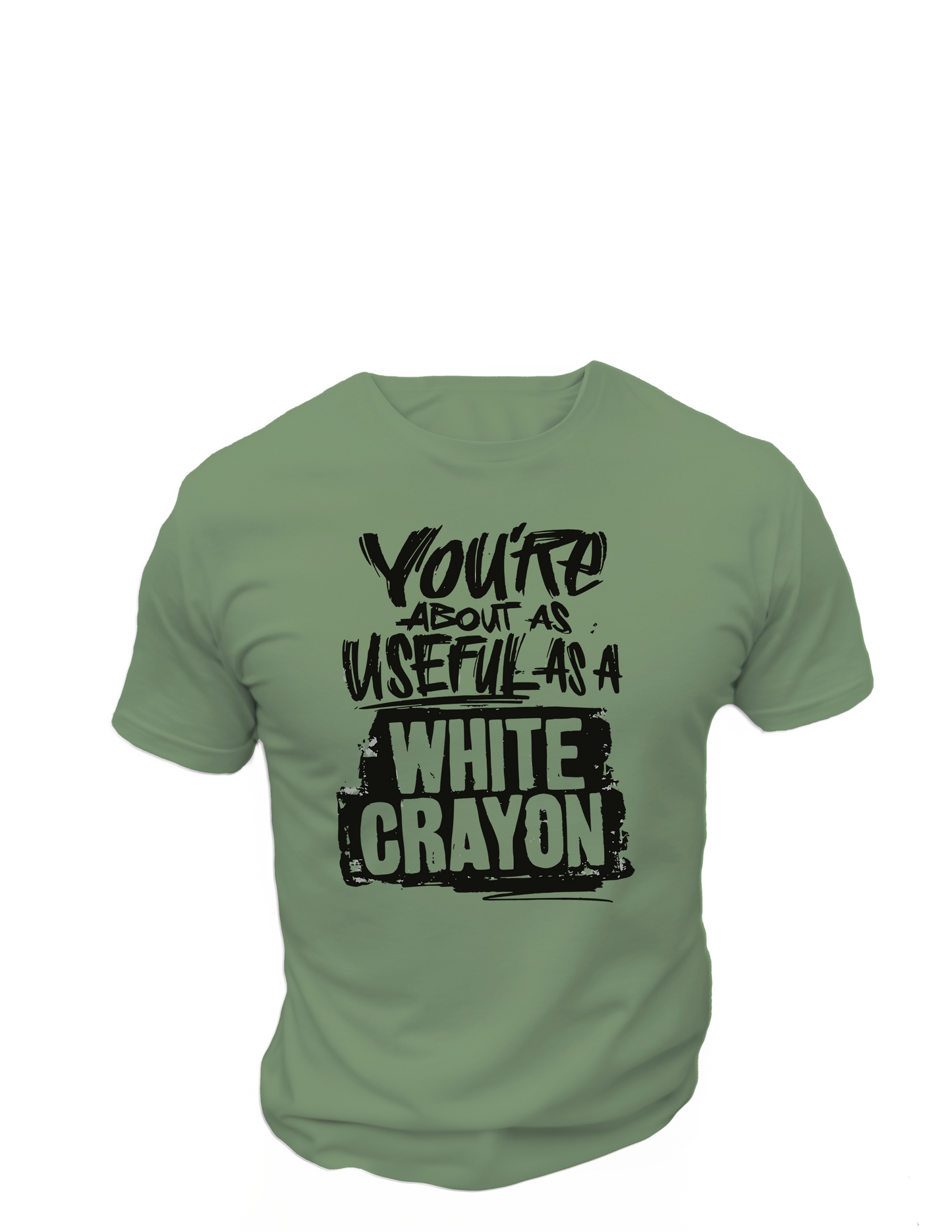 You're About As Useful As A White Crayon T-Shirt, Funny Tee Shirt , Great gift Idea, Cotton 0146