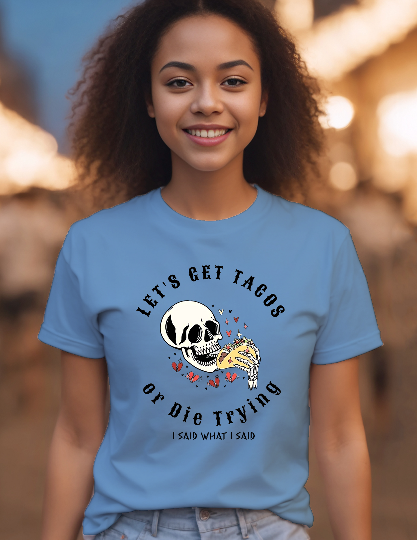 Let's Get Tacos or Die Trying T-Shirt, Dog MAMA T-Shirts Cotton 0168