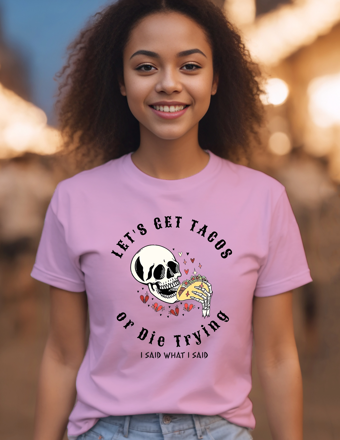 Let's Get Tacos or Die Trying T-Shirt, Dog MAMA T-Shirts Cotton 0168