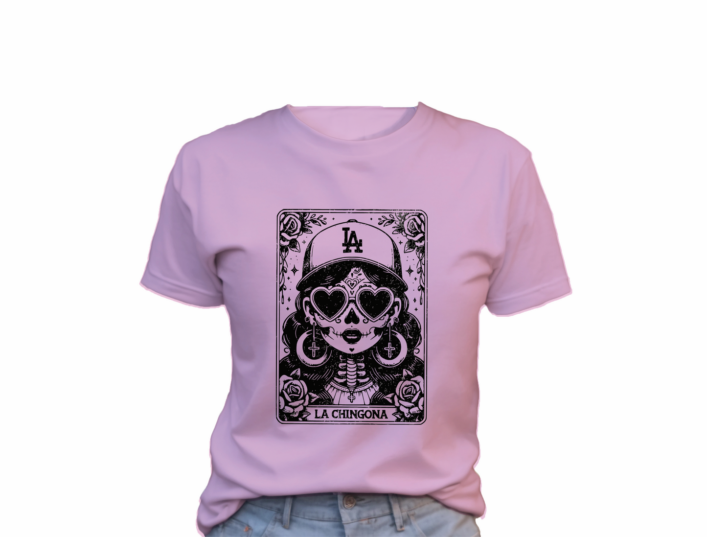 La Chingona Tarro Card T-Shirt 0182 Cotton