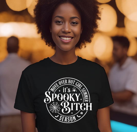 Move Over Hot Girl Summer, it's Spooky B**ch Season T-Shirt 0188 Cotton