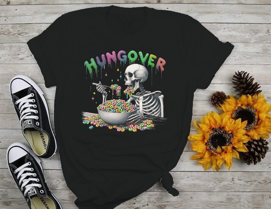 Hungover Skeleton T-Shirt 0189 Cotton