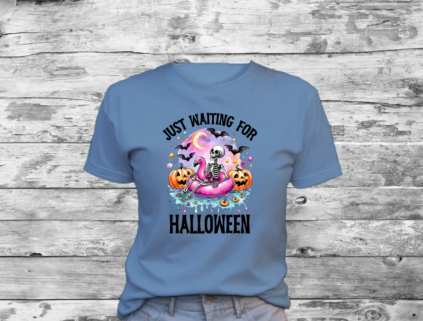 Just Waiting for Halloween T-Shirt 0193 Cotton