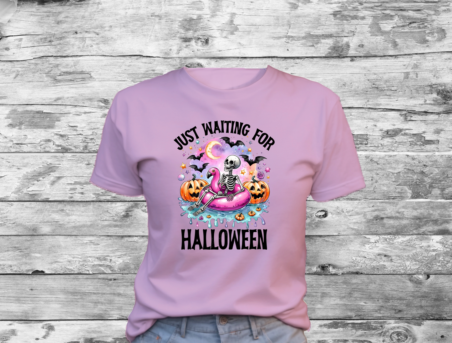 Just Waiting for Halloween T-Shirt 0193 Cotton