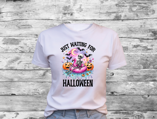 Just Waiting for Halloween T-Shirt 0193 Cotton