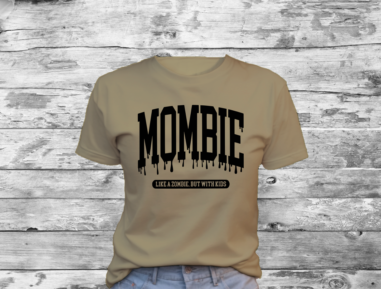 MOMBIE Like A Zombie, But With Kids T-Shirt, Halloween, 0209 Cotton