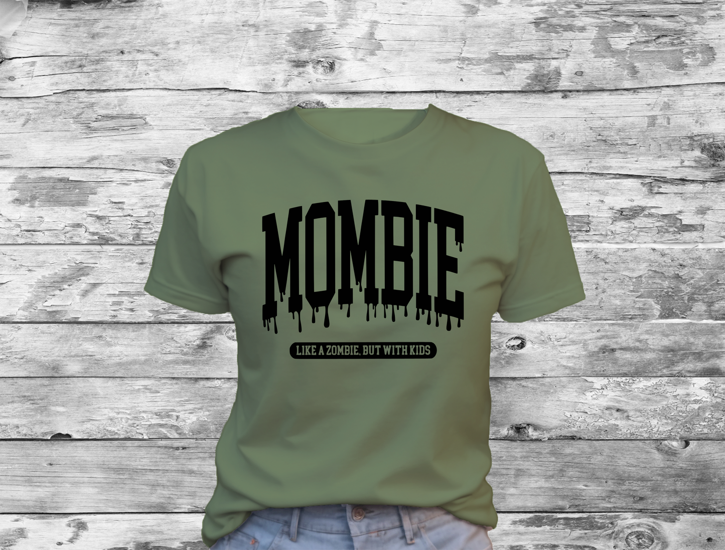 MOMBIE Like A Zombie, But With Kids T-Shirt, Halloween, 0209 Cotton