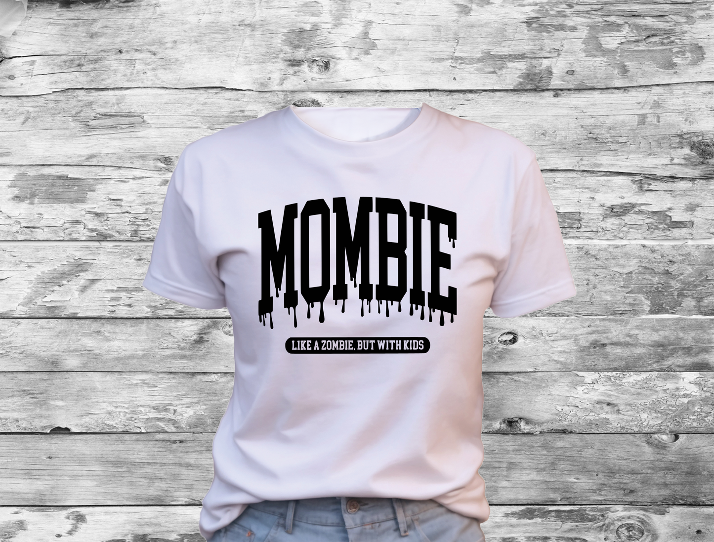 MOMBIE Like A Zombie, But With Kids T-Shirt, Halloween, 0209 Cotton