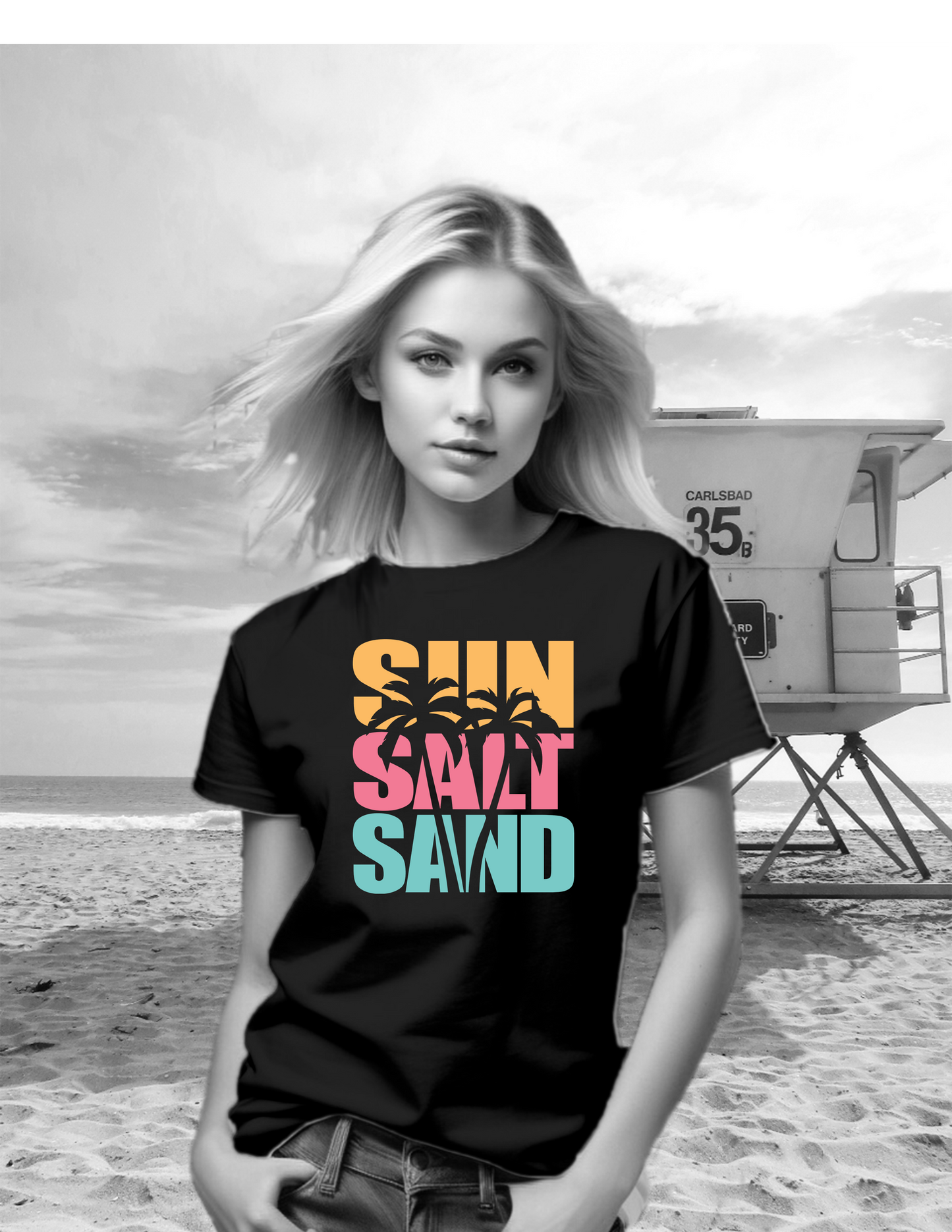 Sun Salt Sand T-Shirt, Summer T-Shirt, Great gift Idea, Cotton 0022