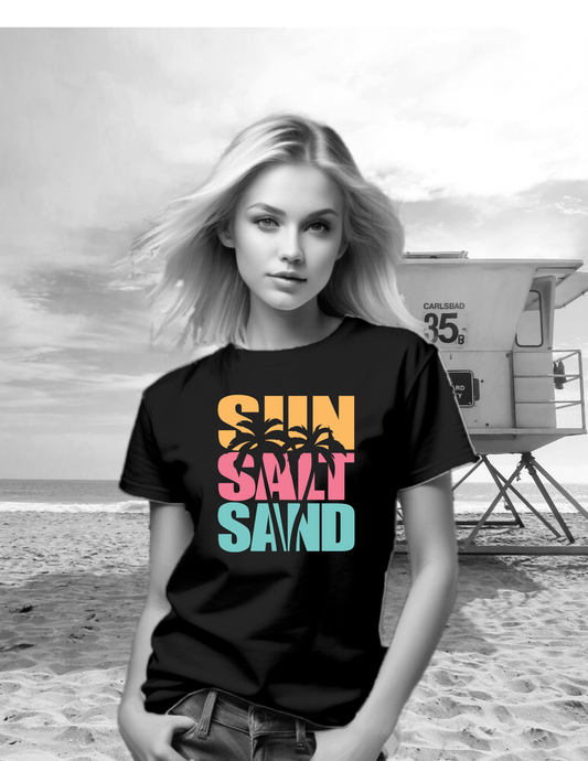 Sun Salt Sand T-Shirt, Summer T-Shirt, Great gift Idea, Cotton 0022