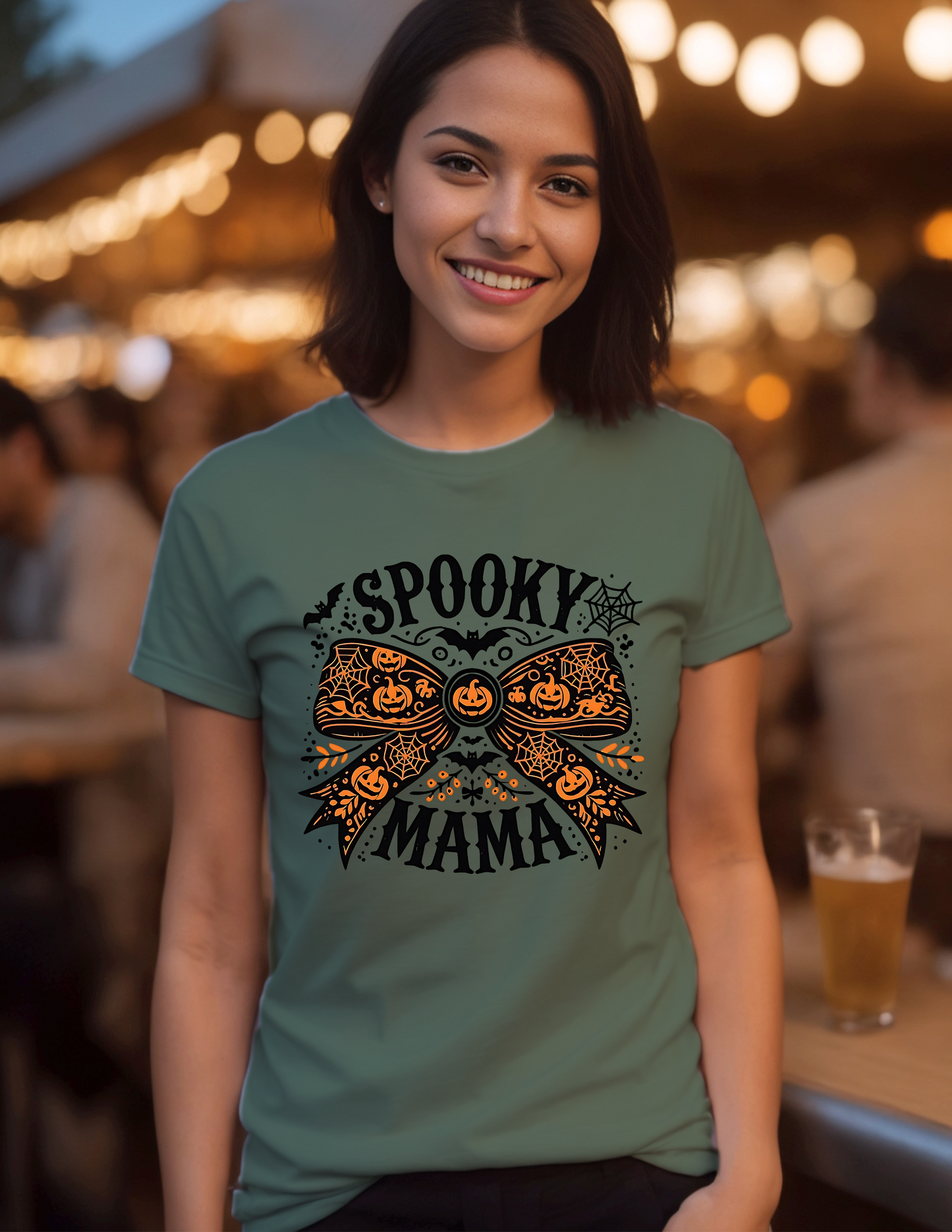 Spooky Mama T-Shirt, Halloween, 0236 Cotton