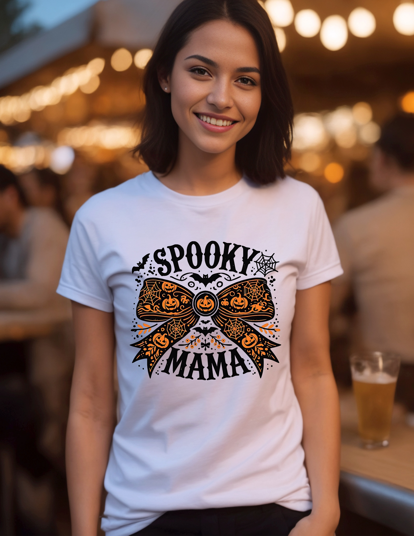 Spooky Mama T-Shirt, Halloween, 0236 Cotton