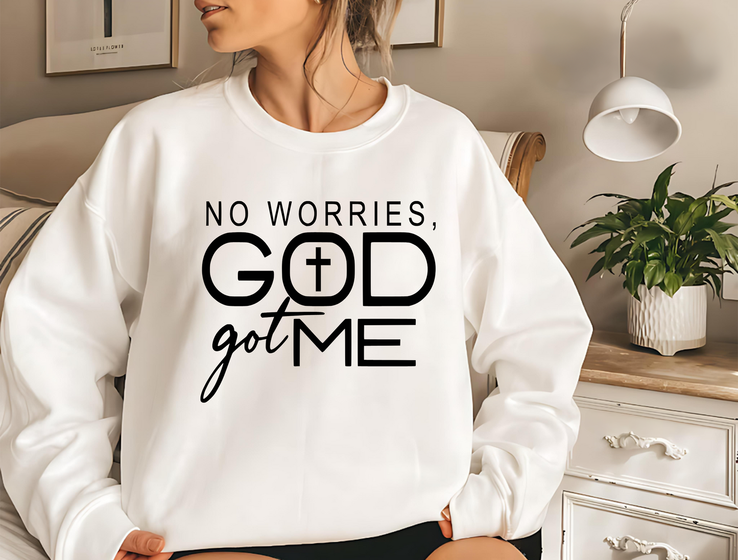 Don't Worry Gods Got Me Unisex Fleece Crew Sweatshirt #238