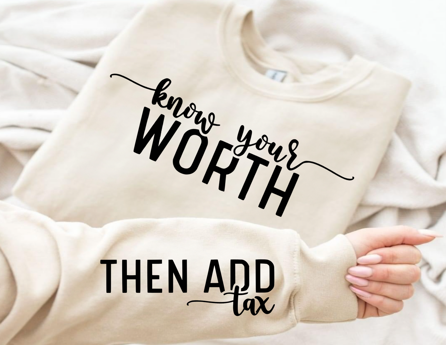 Know Your Worth Unisex Fleece Crew Sweatshirt #240