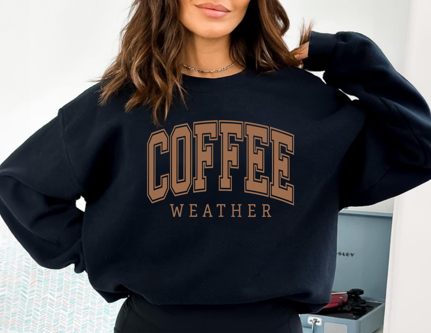 Coffee Weather Unisex Fleece Crew Sweatshirt #244