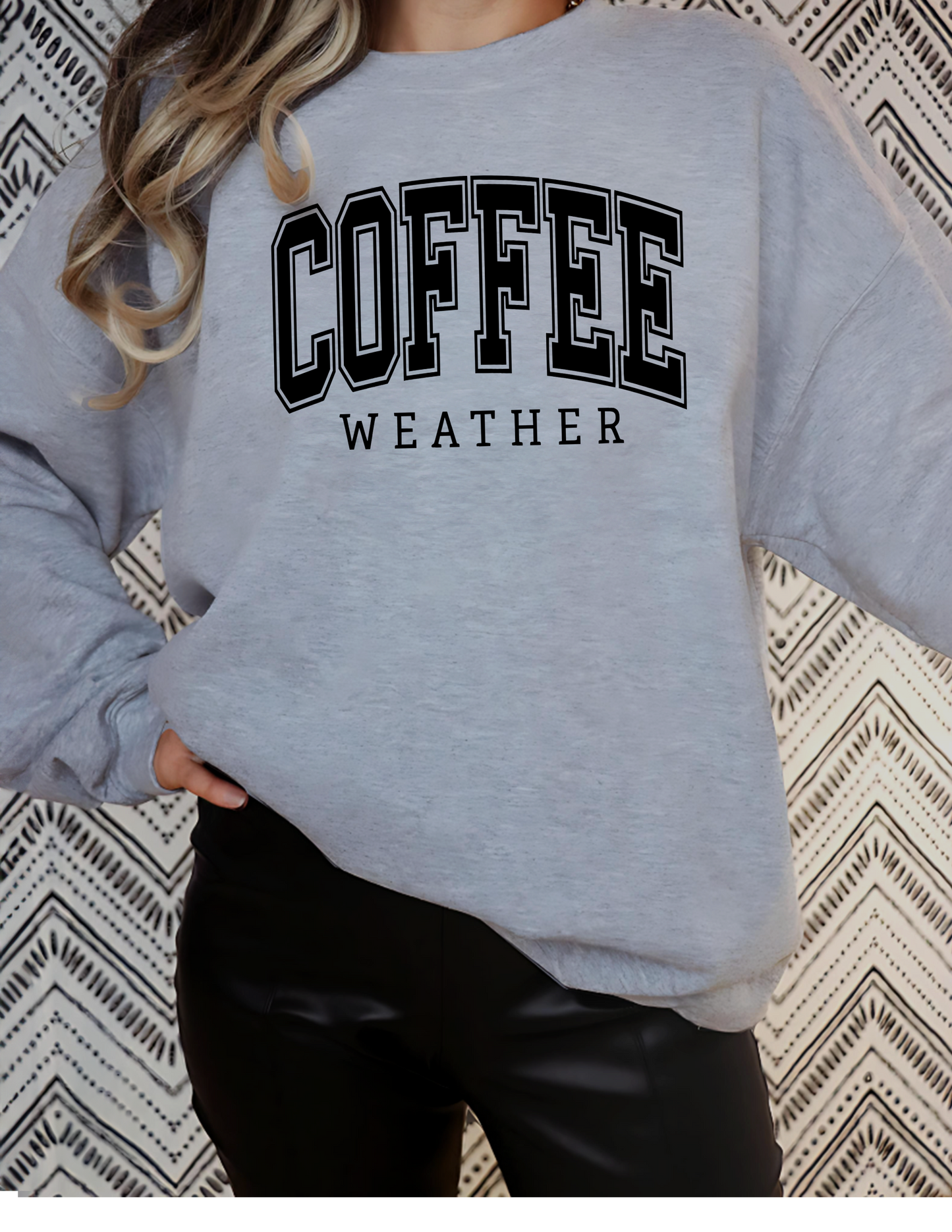 Coffee Weather Unisex Fleece Crew Sweatshirt #244