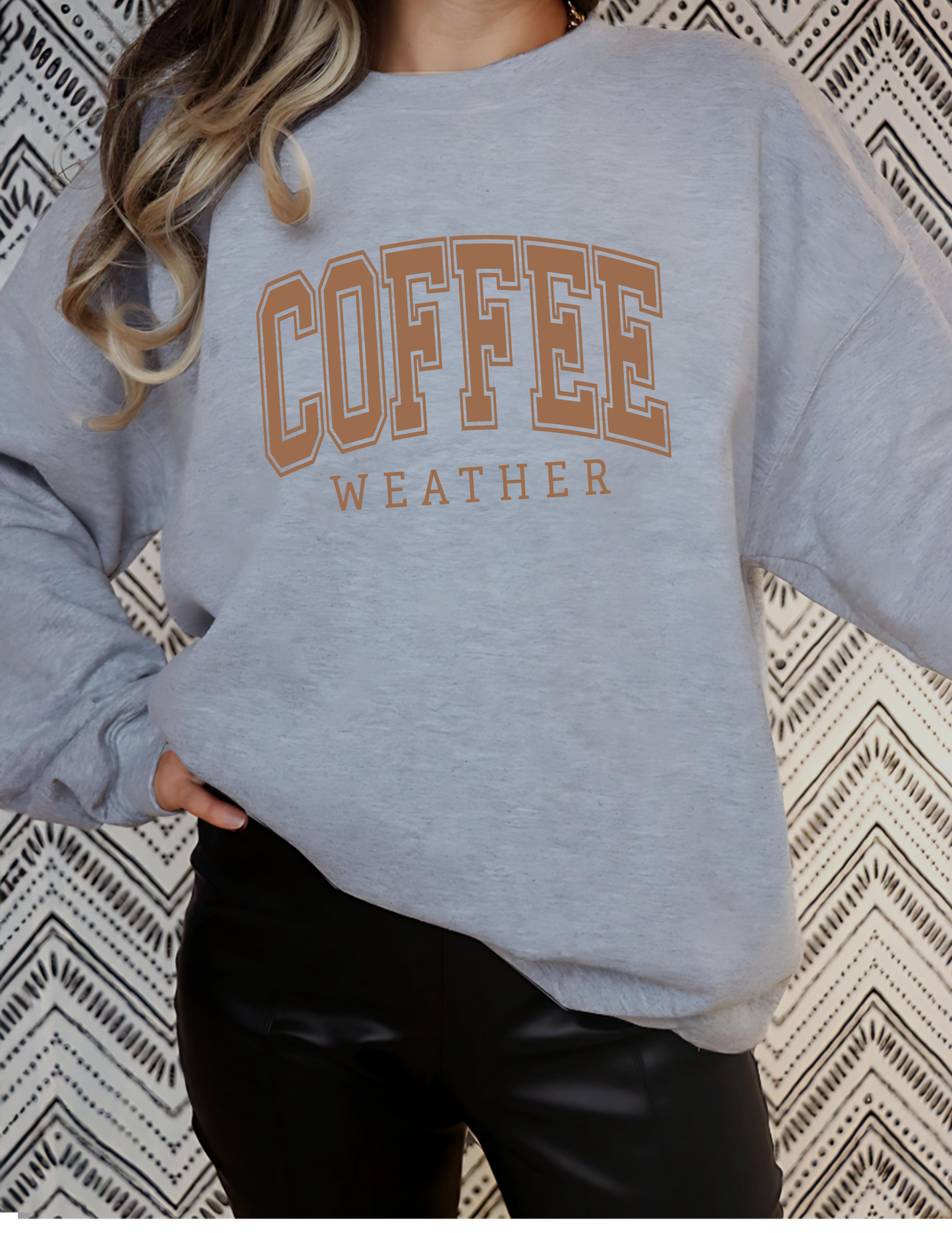 Coffee Weather Unisex Fleece Crew Sweatshirt #244