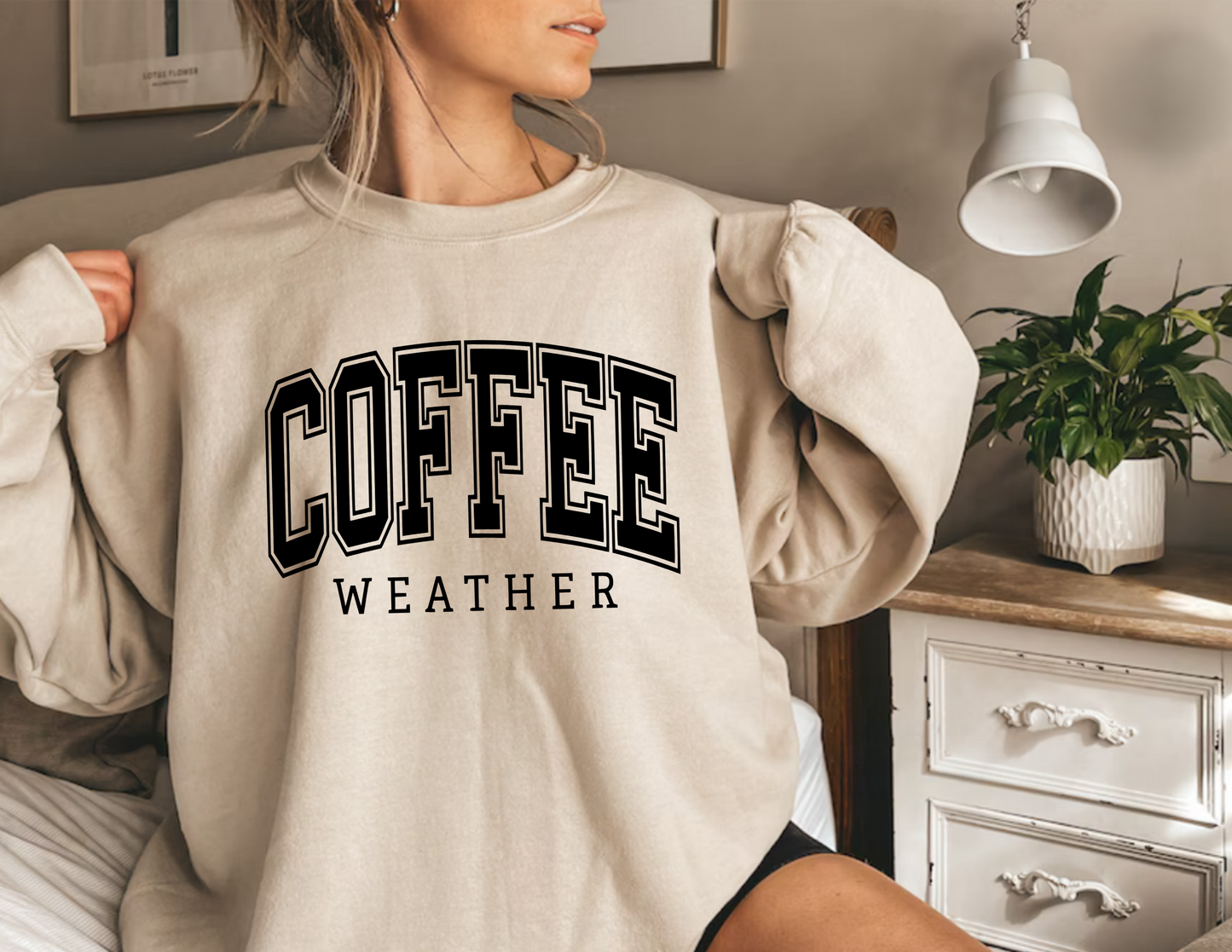 Coffee Weather Unisex Fleece Crew Sweatshirt #244