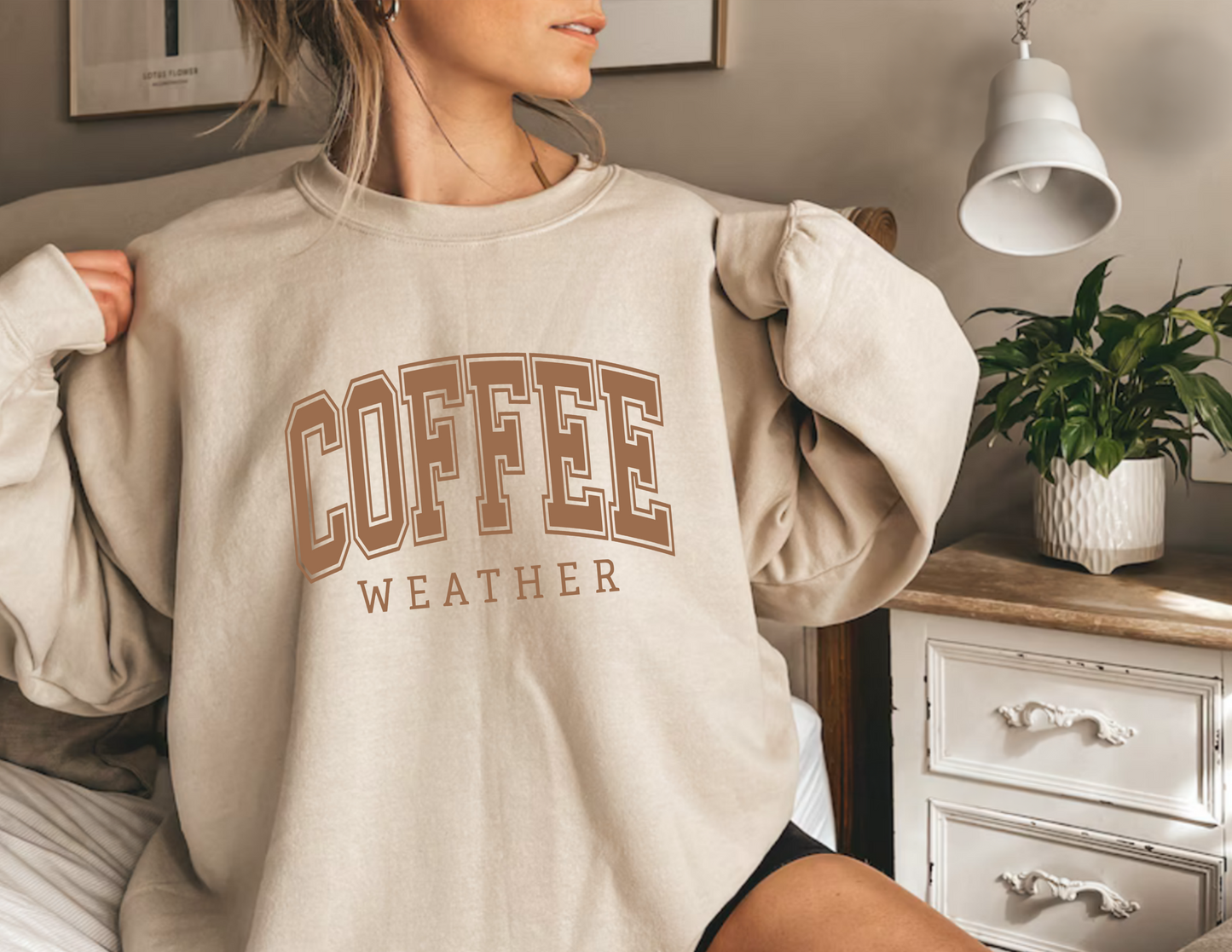 Coffee Weather Unisex Fleece Crew Sweatshirt #244