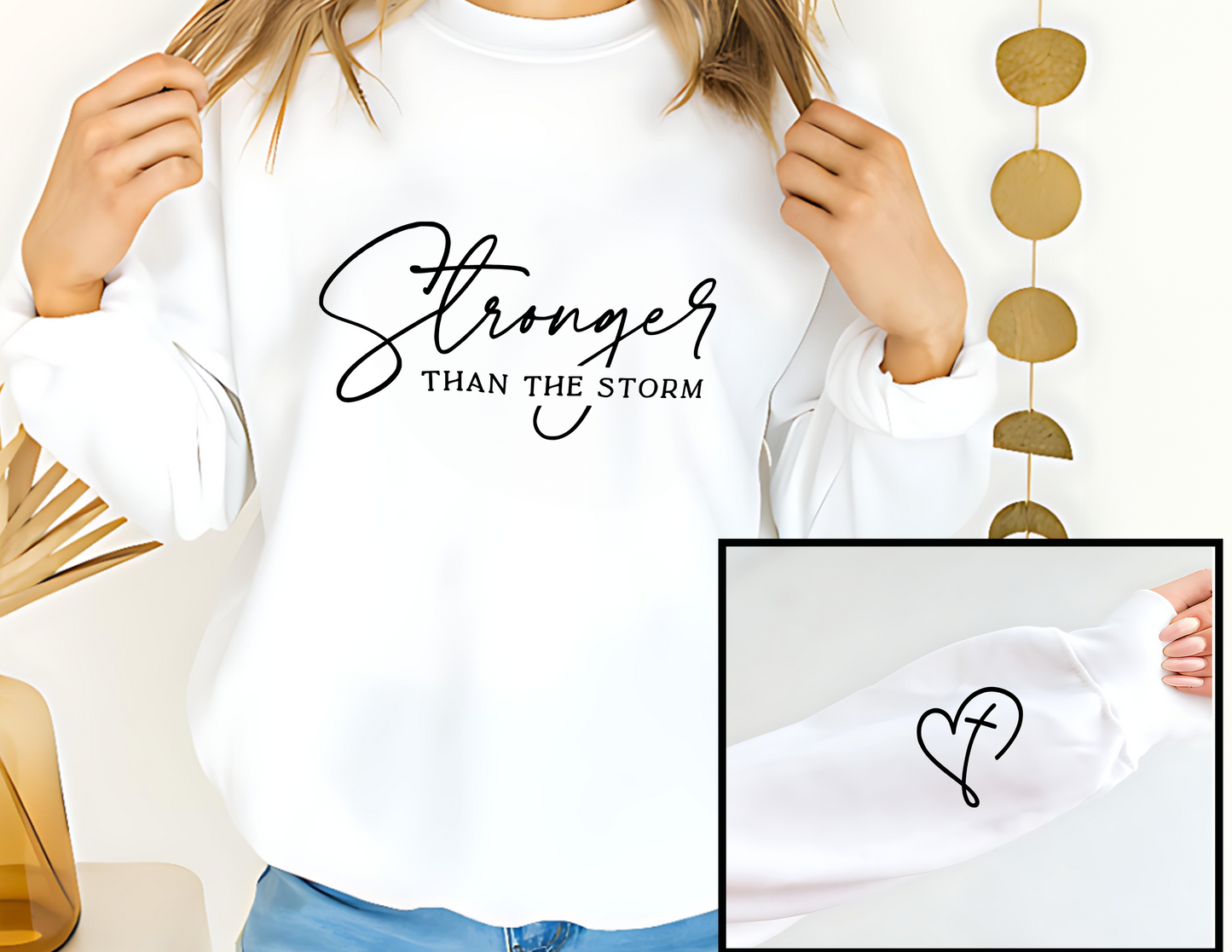 Stronger Than The Storm Unisex Fleece Crew Sweatshirt #250