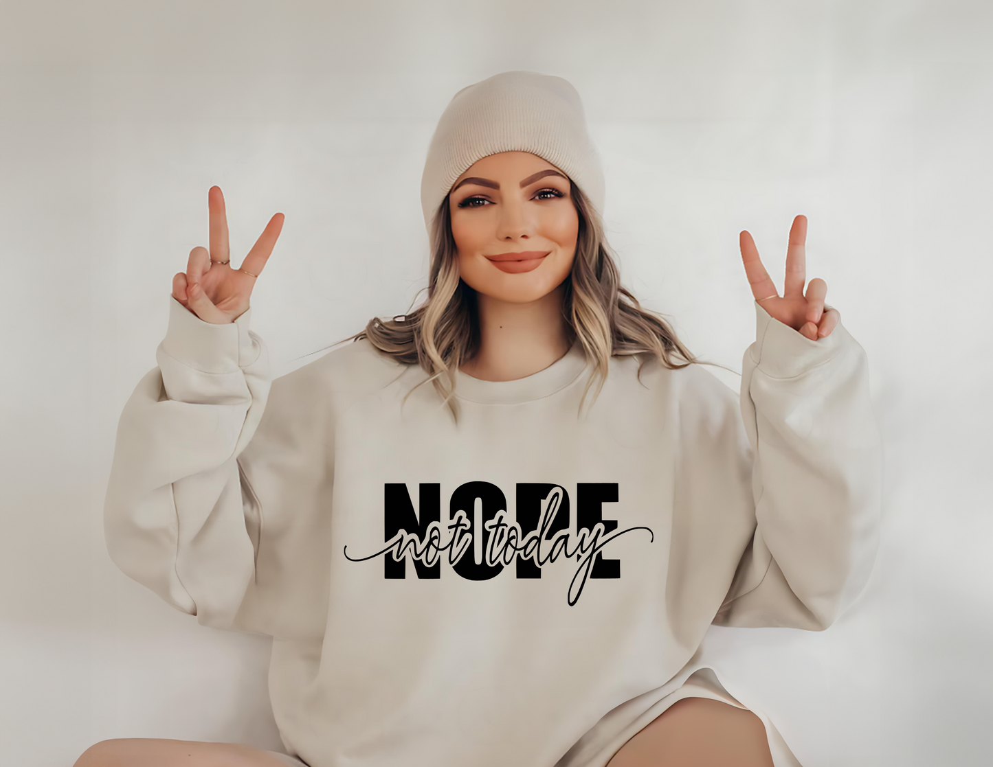 Nope Not Today Unisex Fleece Crew Sweatshirt #252