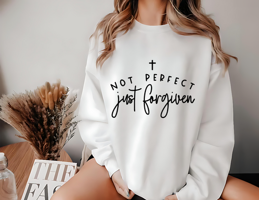 Not Perfect Just Forgiven Unisex Fleece Crew Sweatshirt #257