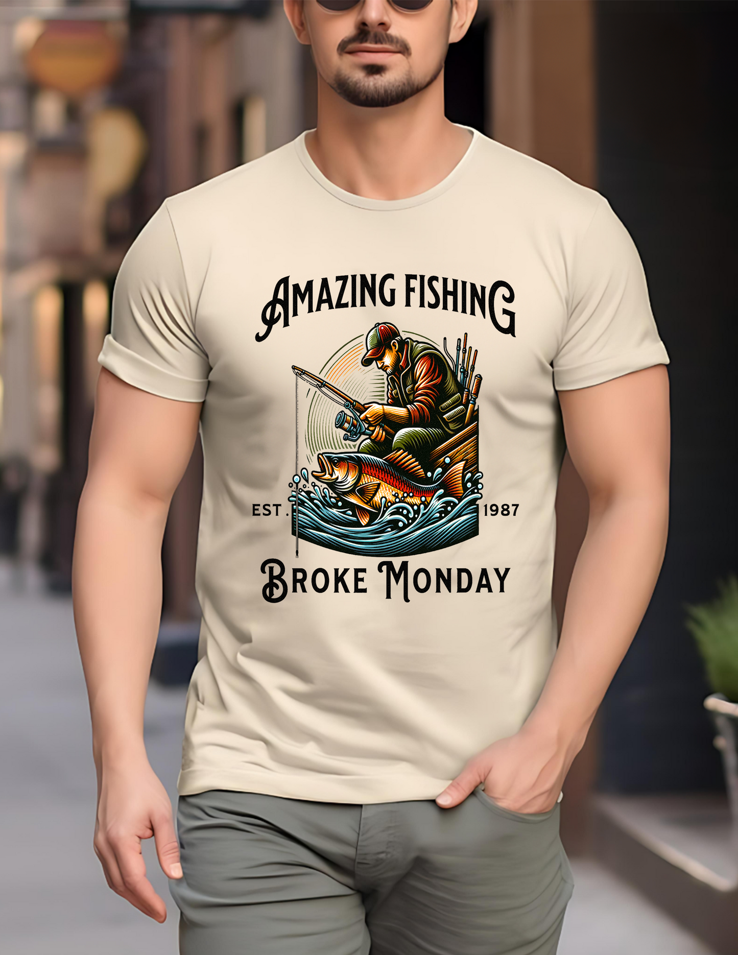 Amazing Fishing, Broke Monday T-Shirt, Tee Shirt, 0258