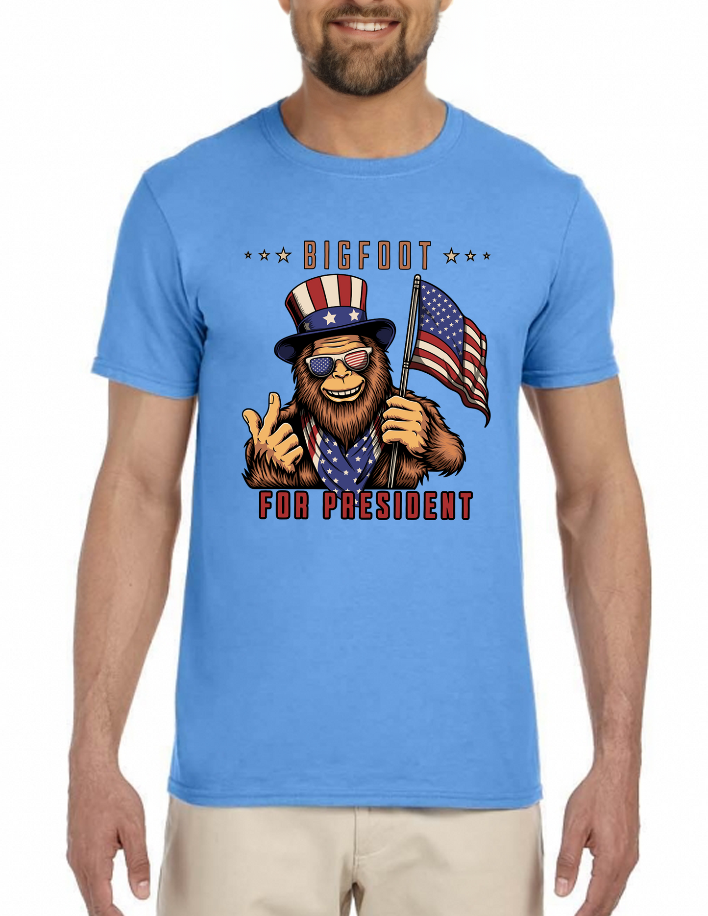 Bigfoot For President T-Shirt, Funny Tee Shirt, 0259 Cotton