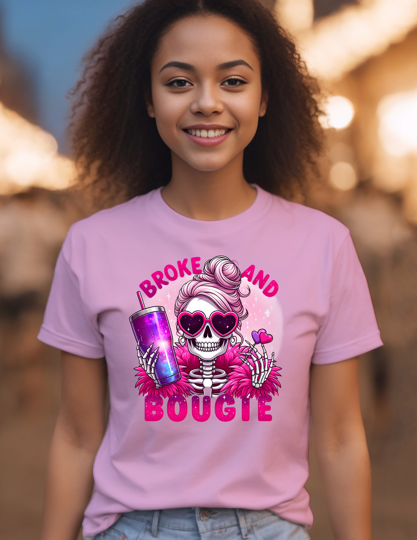 Broke and Bougie T-Shirt, Funny T-Shirt, 0051 Cotton