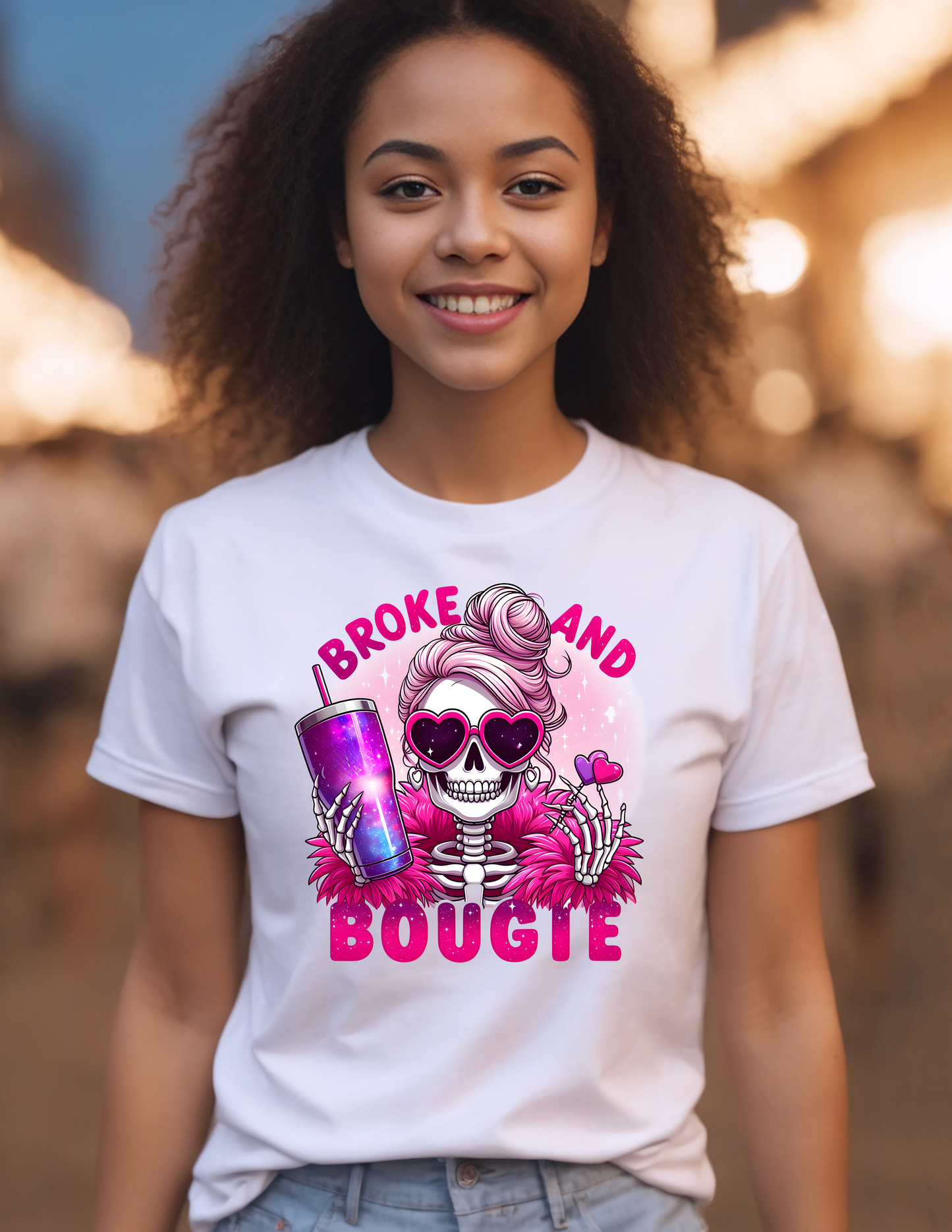 Broke and Bougie T-Shirt, Funny T-Shirt, 0051 Cotton