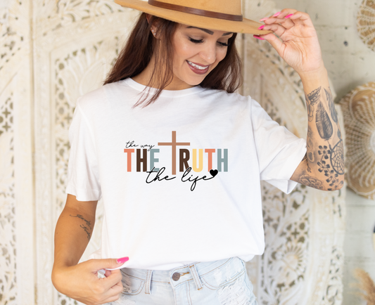 Christian | Religious T-Shirt, The Truth The way The Life, 0006 Polyester