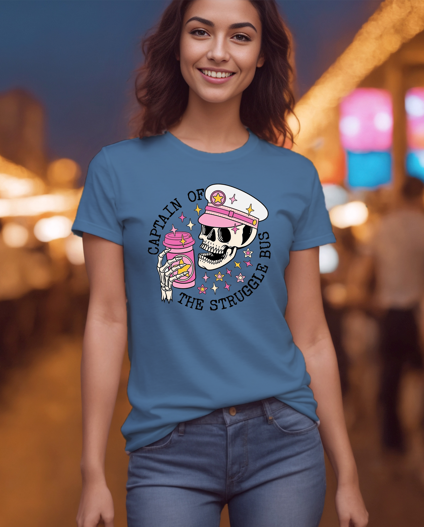 Captain of The Struggle Bus T-Shirt, 0071 Cotton