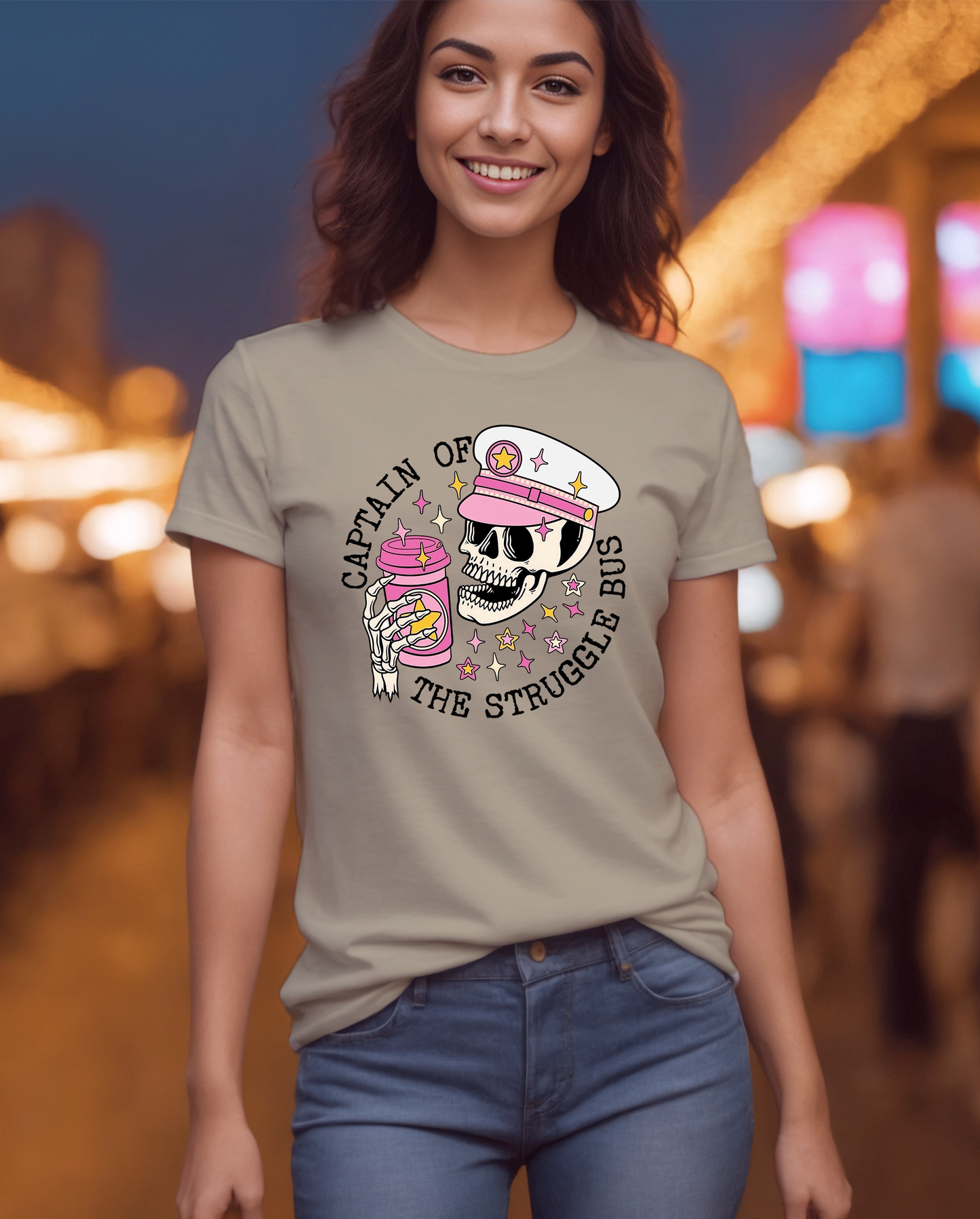 Captain of The Struggle Bus T-Shirt, 0071 Cotton