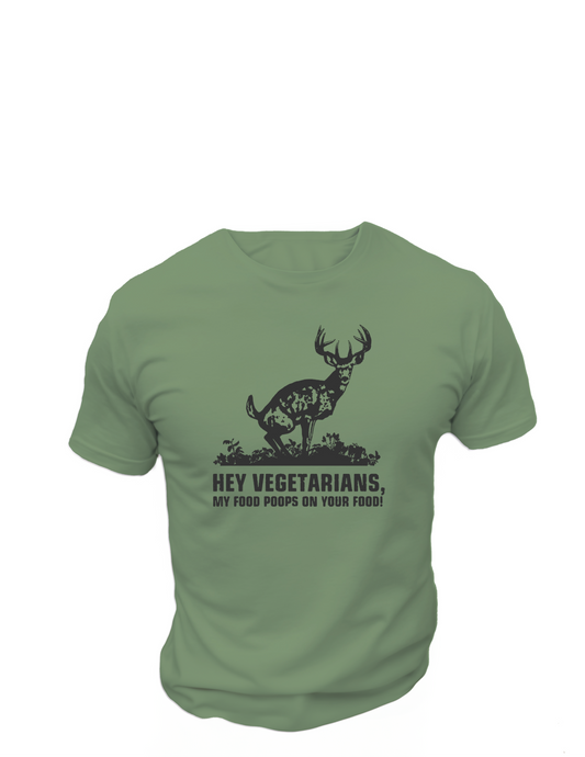 Hey Vegetarians, Funny Tee Shirt , Great gift Idea, 0090 Cotton