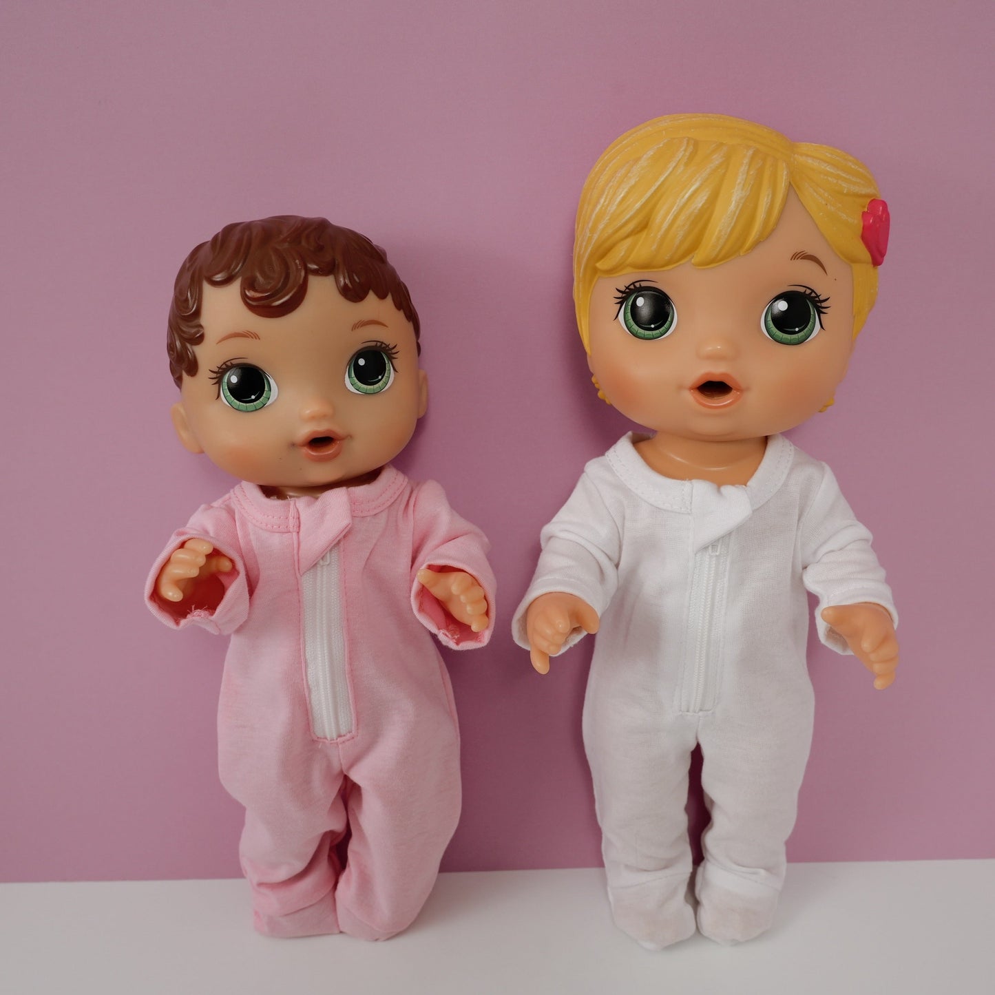 Pajamas for Dolls, clothing 12-14 inch Baby alive doll rumper/ sleeper/ footed pajamas