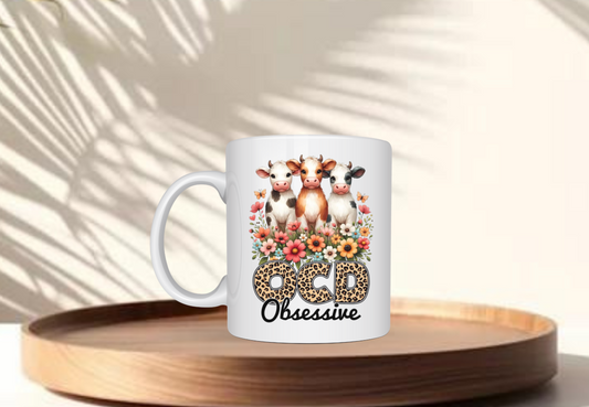 OCD Obsessive Cows 11oz sublimation Ceramic Coffee Mug