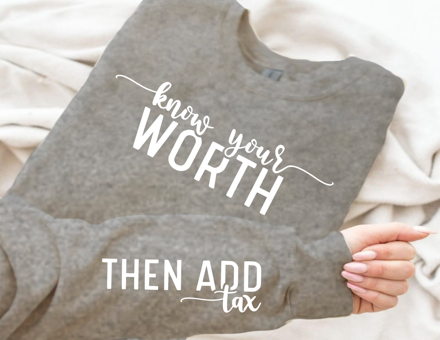 Know Your Worth Unisex Fleece Crew Sweatshirt #240