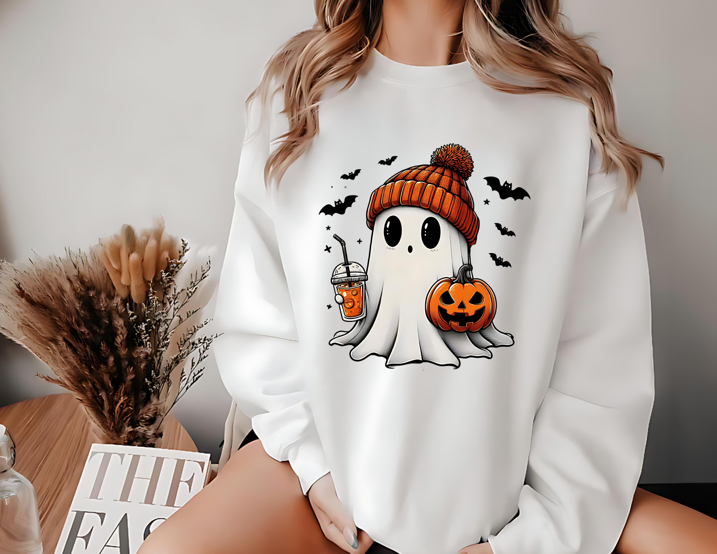 Cute Halloween Ghost Unisex Fleece Crew Sweatshirt #204