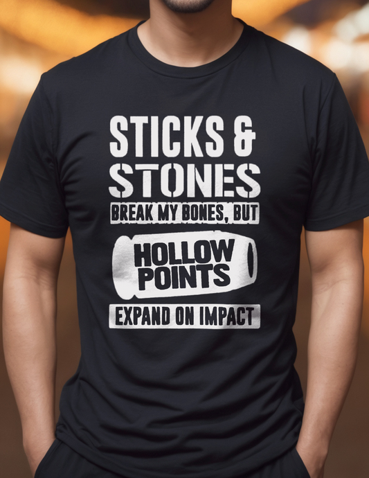 Sticks And Stones Break My Bones T-Shirt, Cotton, 0094