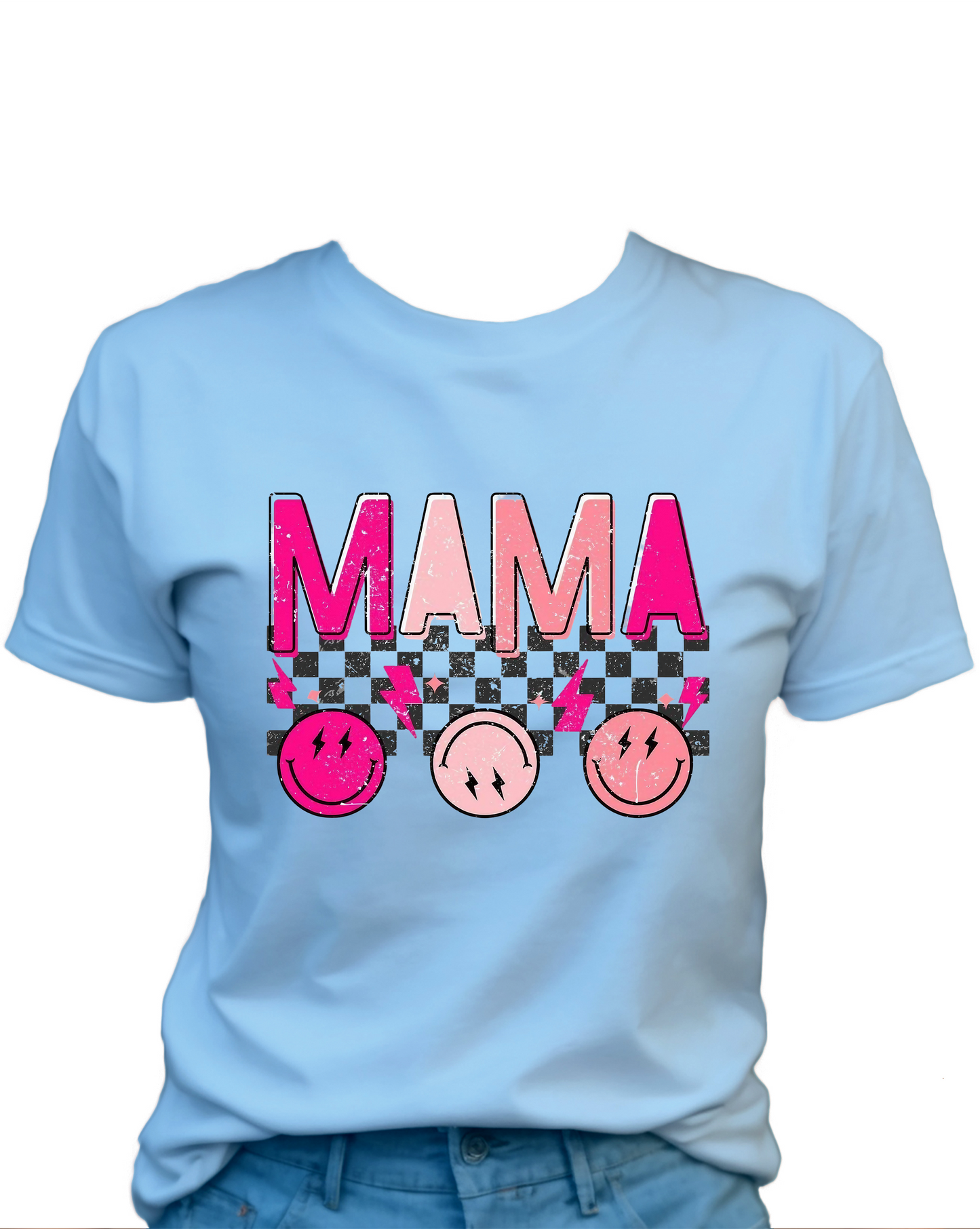 MAMA Smiley Faces T-Shirt , Funny Cute Women's Graphic Shirt, 0077