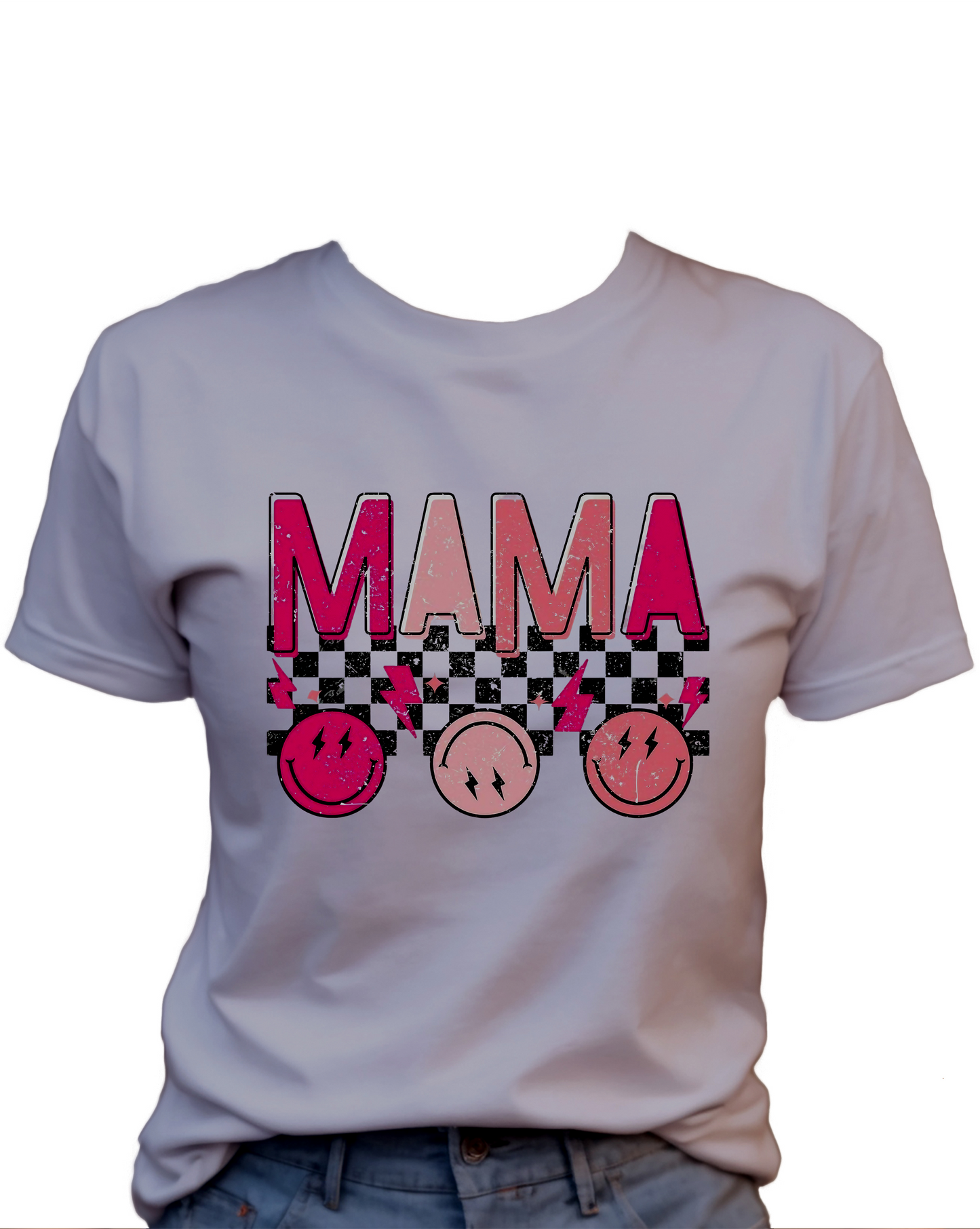 MAMA Smiley Faces T-Shirt , Funny Cute Women's Graphic Shirt, 0077