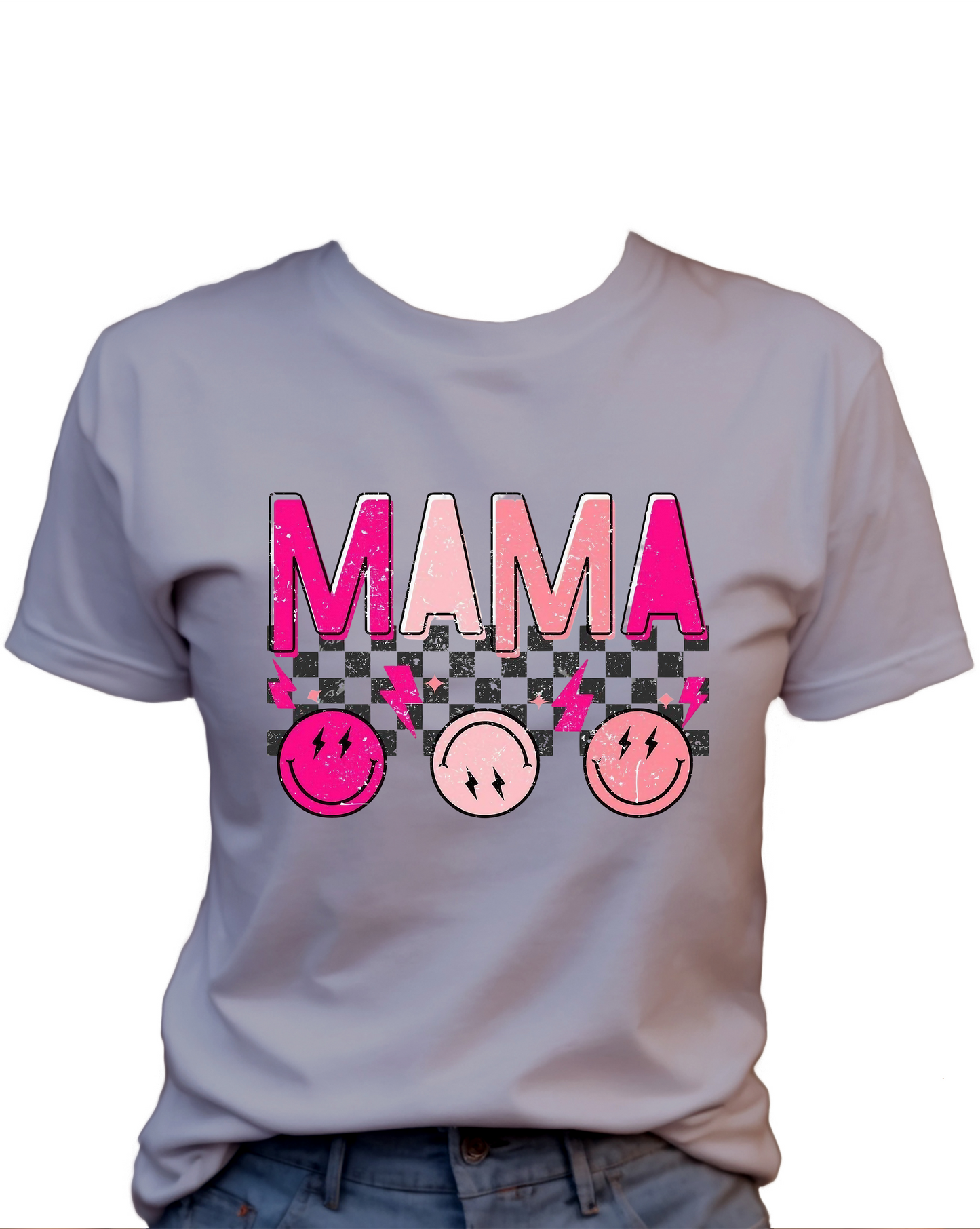 MAMA Smiley Faces T-Shirt , Funny Cute Women's Graphic Shirt, 0077