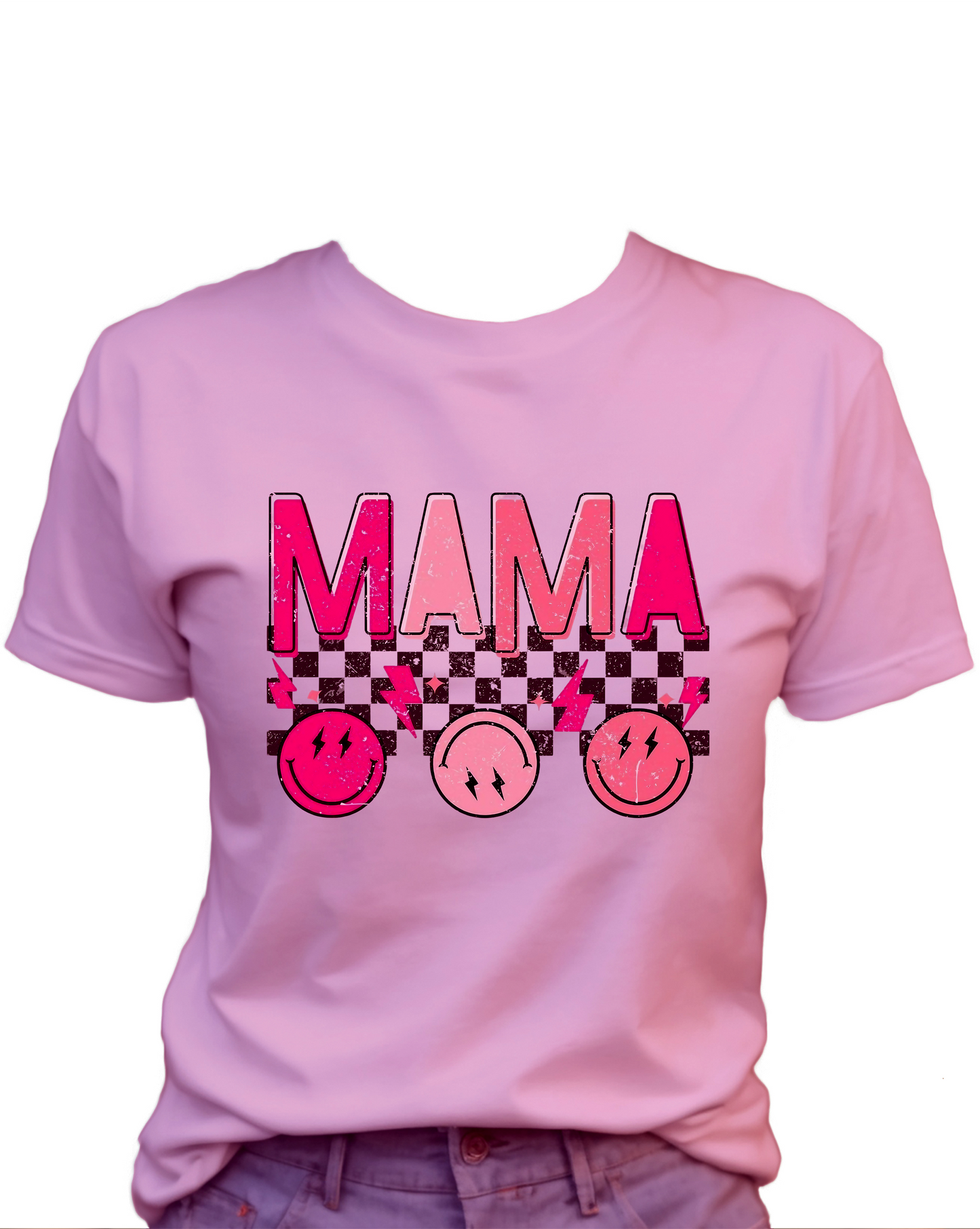 MAMA Smiley Faces T-Shirt , Funny Cute Women's Graphic Shirt, 0077