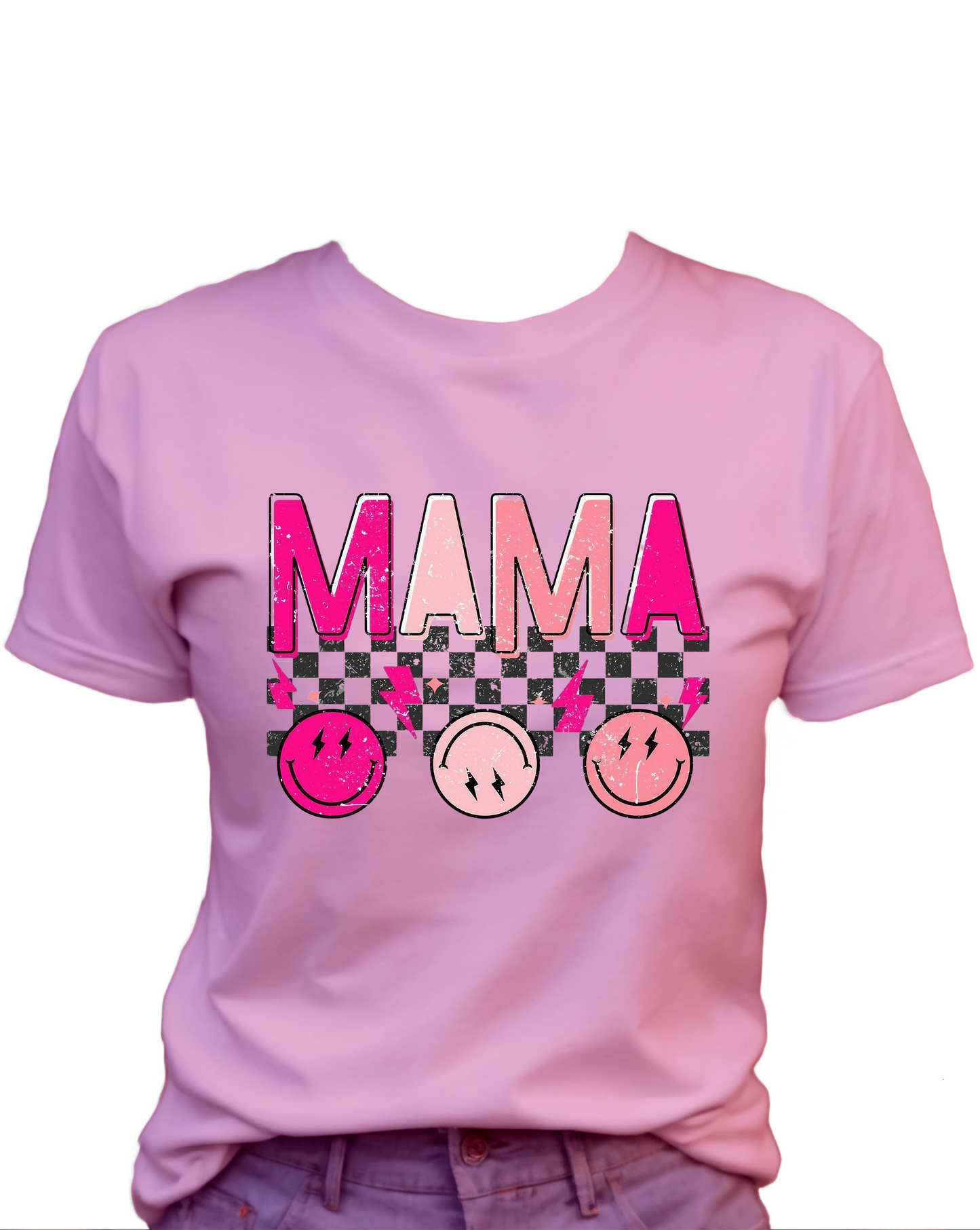 MAMA Smiley Faces T-Shirt , Funny Cute Women's Graphic Shirt, 0077