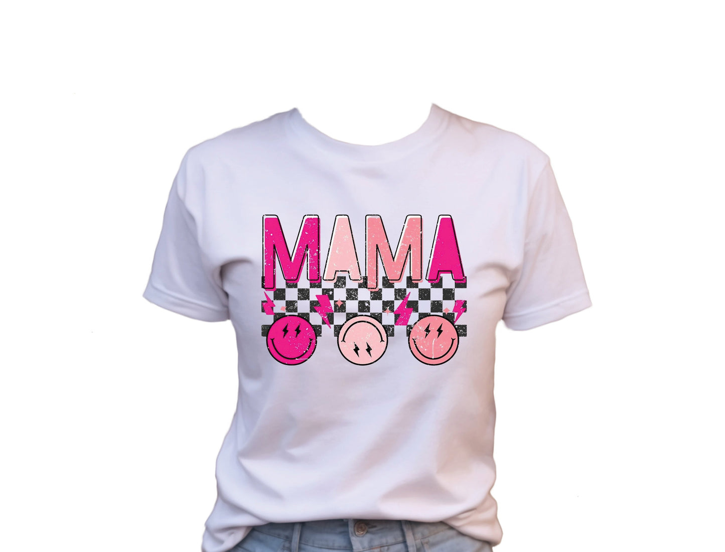 MAMA Smiley Faces T-Shirt , Funny Cute Women's Graphic Shirt, 0077