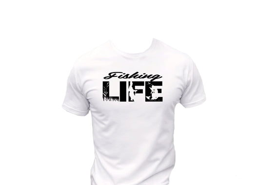 Fishing Life T-Shirt, Funny Tee Shirt , Great gift Idea, 0083 Polyester