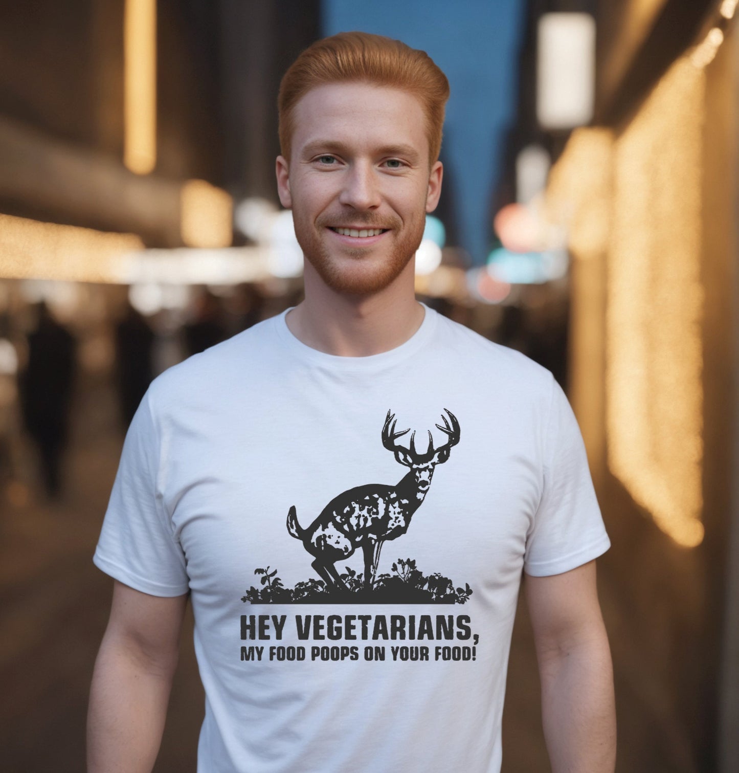 Hey Vegetarians T-Shirt, Funny Tee Shirt , Great gift Idea, Gift idea For Dad 0090 Polyester