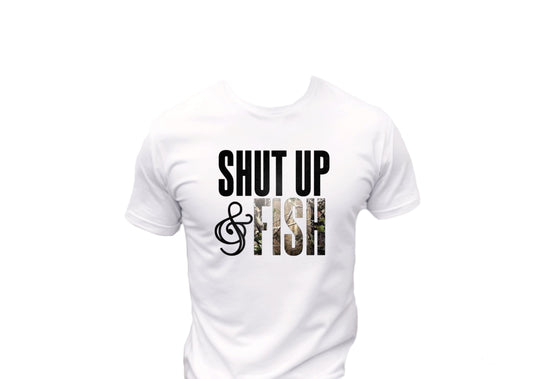 Shut Up And Fish T-Shirt, Funny Tee Shirt, Gift idea For Dad 0092