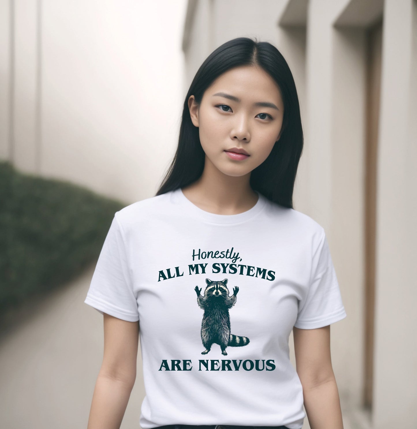 Honestly, All My Systems Are Nervous T-Shirt , Funny Cute Women's Graphic Shirt, 0096